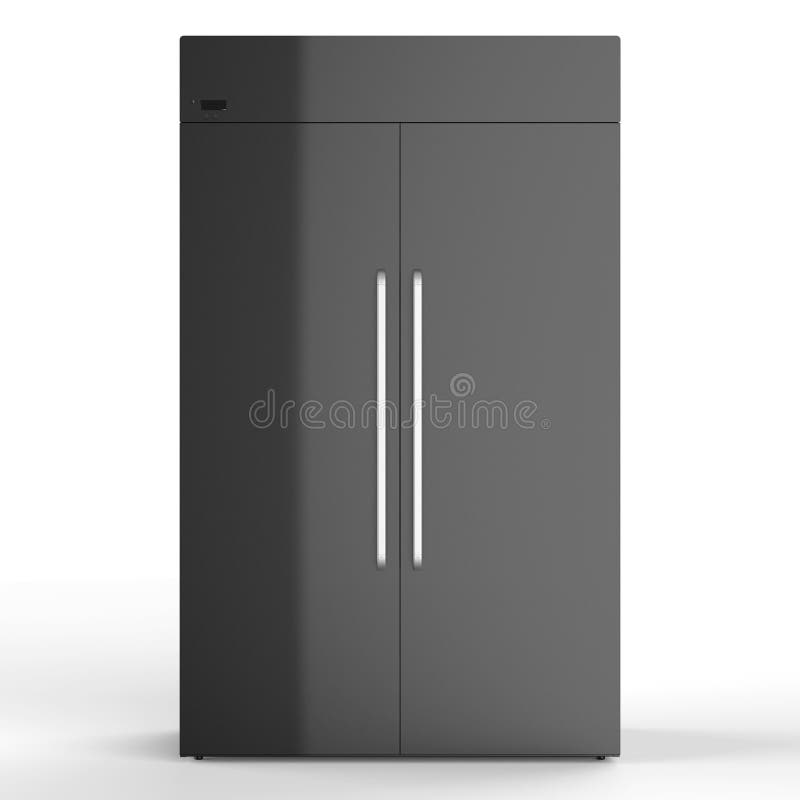 Fridge with Side by Side Doors in Kitchen Stock Illustration
