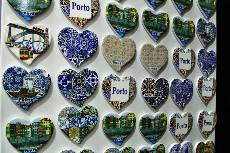 Fridge souvenir magnets imitating portuguese tiles stock images Fridge souvenir magnets imitating portuguese tiles stock images