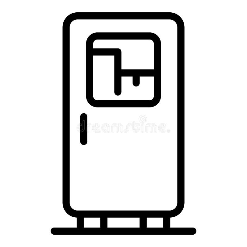 Fridge with window icon, outline style royalty free illustration