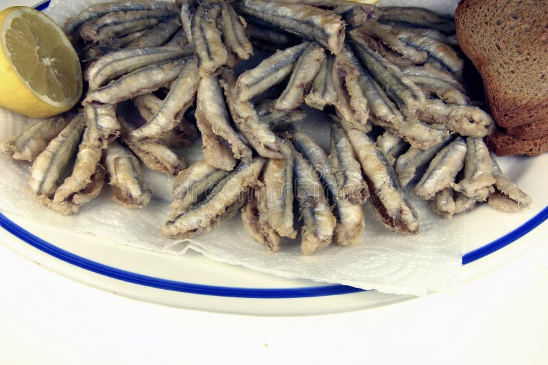 Fried Anchovies stock photo. Image of meat, sardine, food 8206998