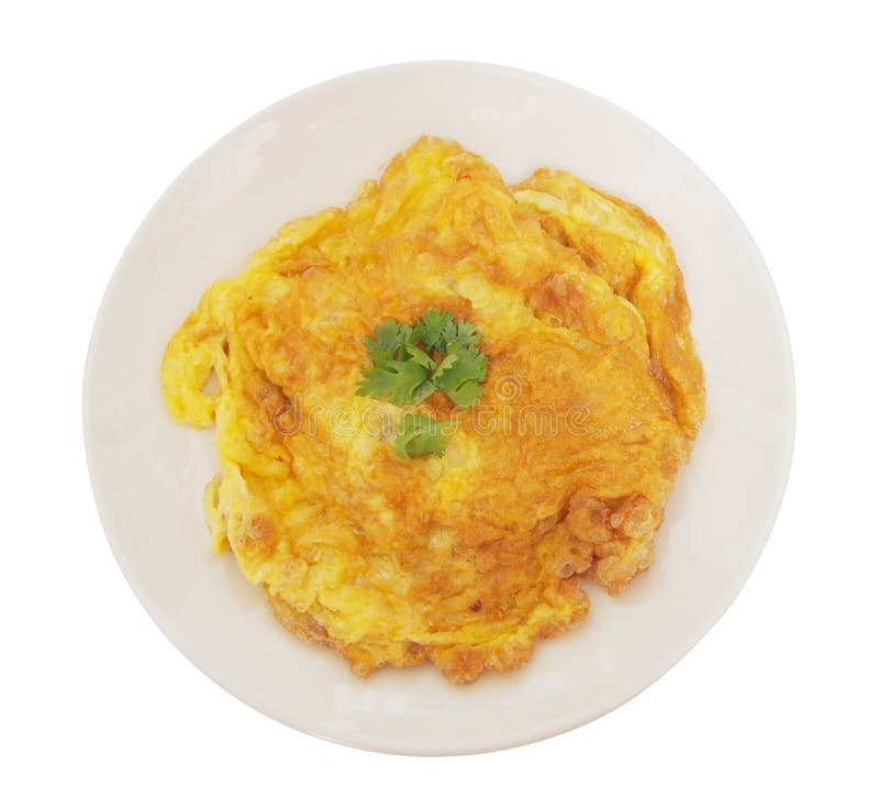 Fried Beaten Egg with Parsley on Top with Clippi Stock Photo Image