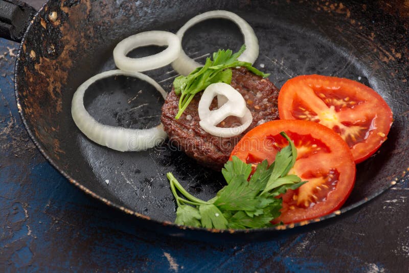 Fried beef burger stock photo. Image of fried, meat 140526404