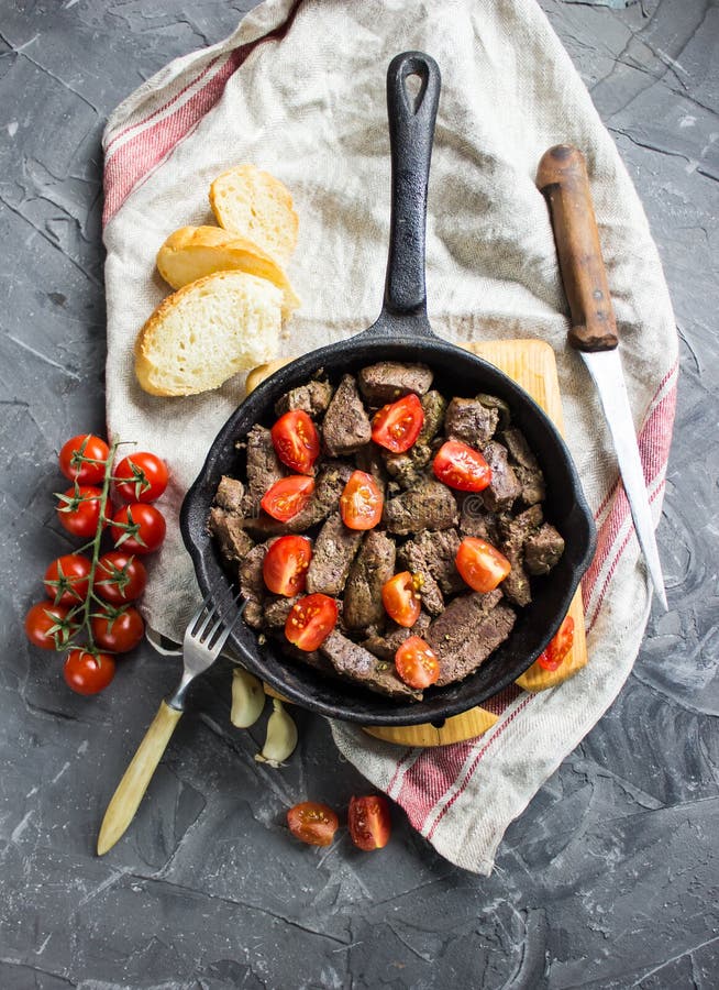 Fried beef liver stock image. Image of appetizer, offal 84579917