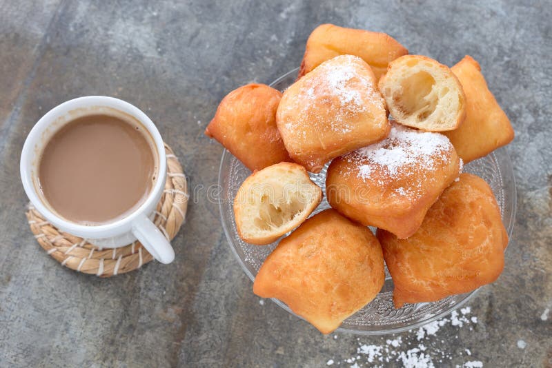 Fried New Orleans Beignets royalty free stock image Fried New Orleans Beignets royalty free stock image