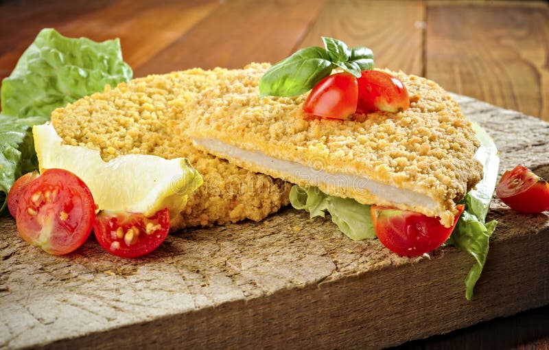 Fried Breaded Veal Milanese Stock Image Image of veal, schnitzel