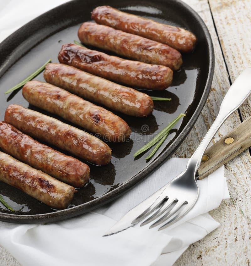 Fried Breakfast Sausage Links Stock Image Image of napkin, pork 34327375