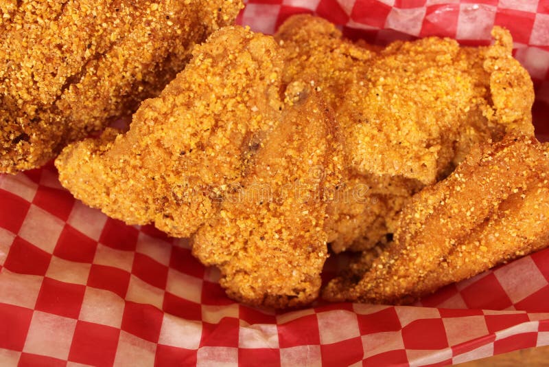 Fried Catfish Fillets in Rural Cafe Restaurant Stock Photo Image of