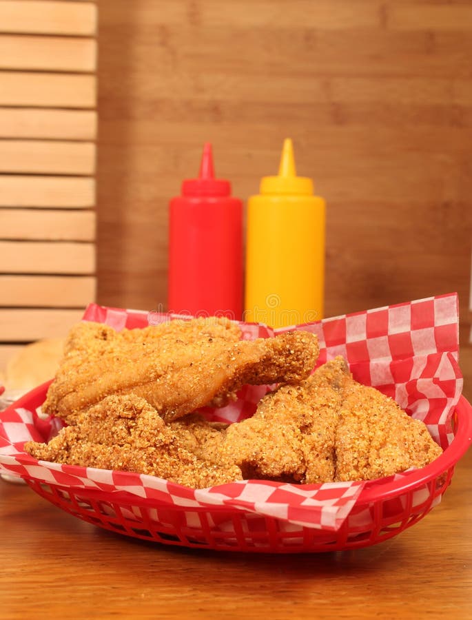 Fried Catfish Fillets in Rural Cafe Restaurant Stock Photo Image of