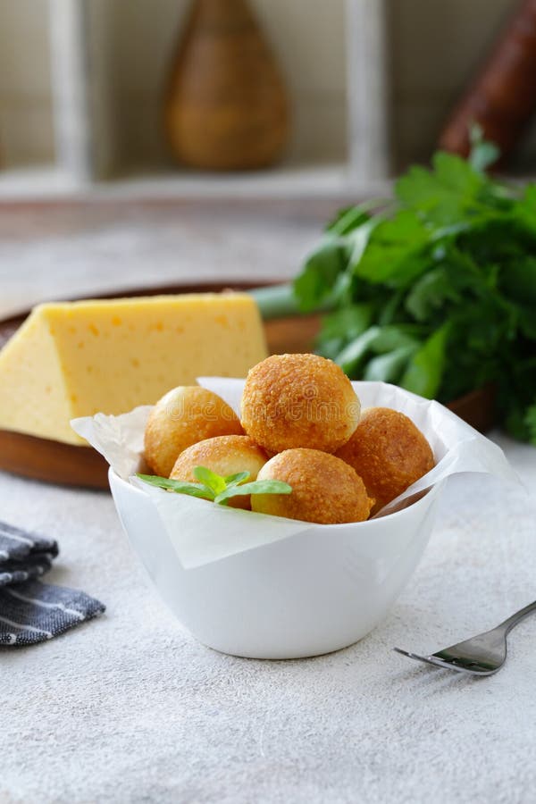 Fried cheese balls stock image. Image of food, potato 169696167
