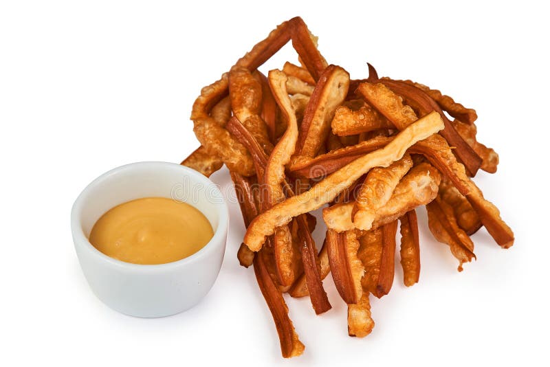 Fried Cheese and Mustard Sauce Isolated on White with Clipping Path Stock Photo Image of