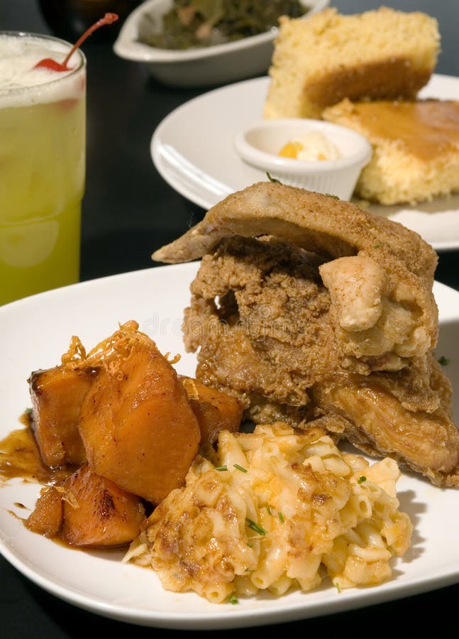 Fried chicken with candied yams