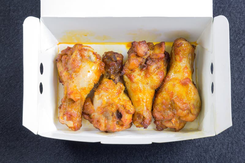 Download Fried Chicken In Cardboard Delivery Box Stock Photo ...