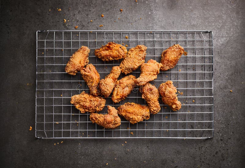 Fried Chicken on a Dark Background. Stock Photo - Image of view, lunch