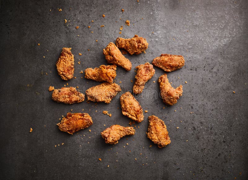 Fried Chicken on a Dark Background. Stock Photo - Image of golden, meat