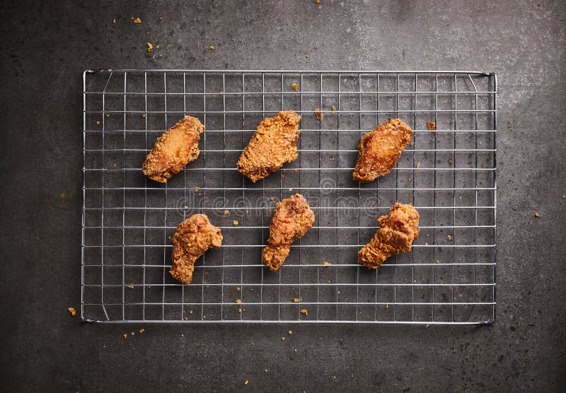 Fried Chicken on a Dark Background. Stock Photo - Image of texture