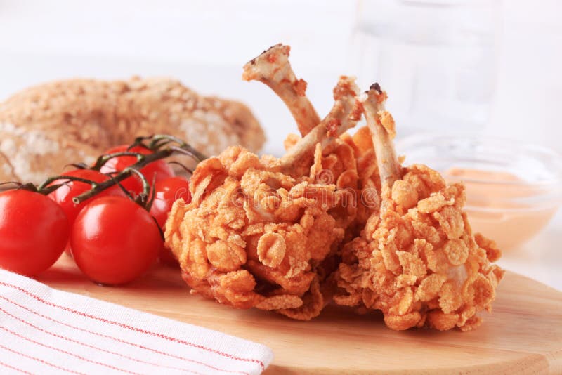 Fried chicken drumsticks