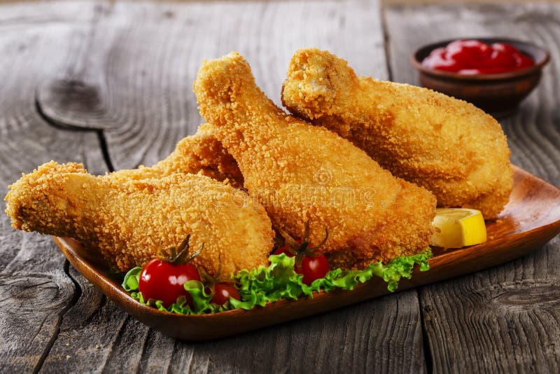 Fried Chicken Leg in Breadcrumbs Stock Photo Image of chicken