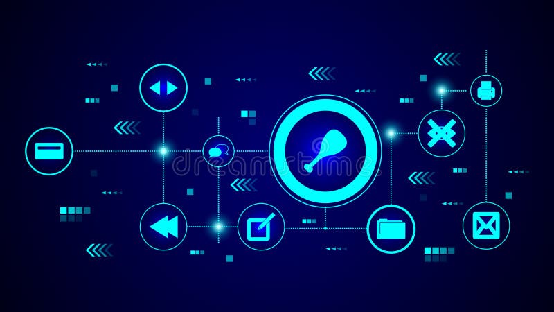 Fried chicken leg icon. From Web set stock illustration