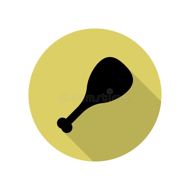 Fried chicken leg long shadow icon. Simple glyph, flat vector of web icons for ui and ux, website or mobile application stock illustration