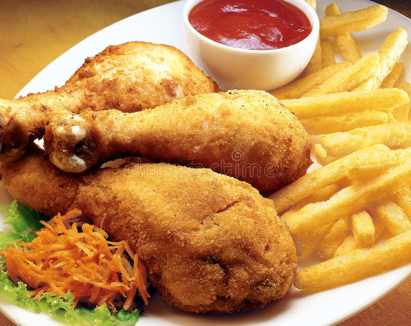 Fried chicken legs. royalty free stock photo