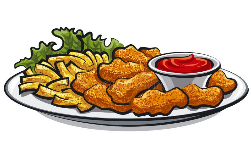 Chicken nuggets happy drawing free image download