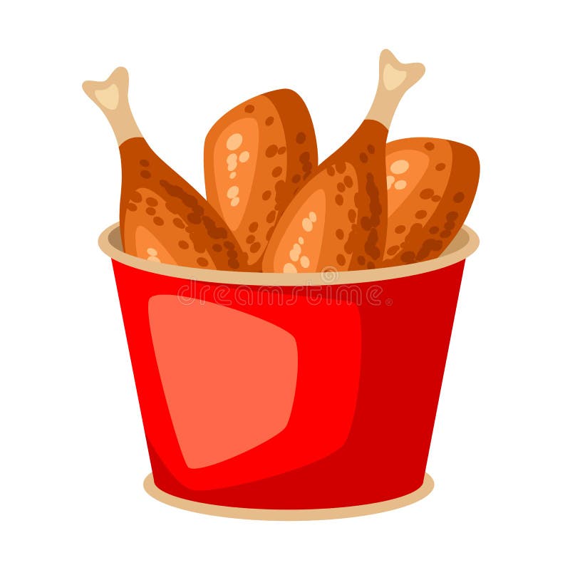 Fast Food Vector Icon. Fried Chicken In Bucket Stock Vector ...