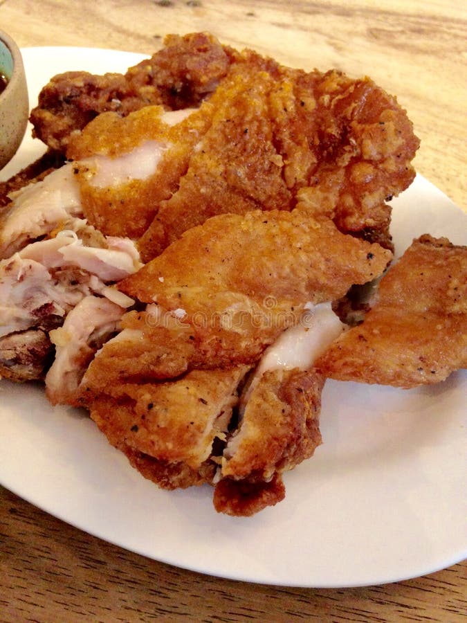 Fried Chicken with Red Spicy Sauce Stock Image Image of thai, spicy 50199409