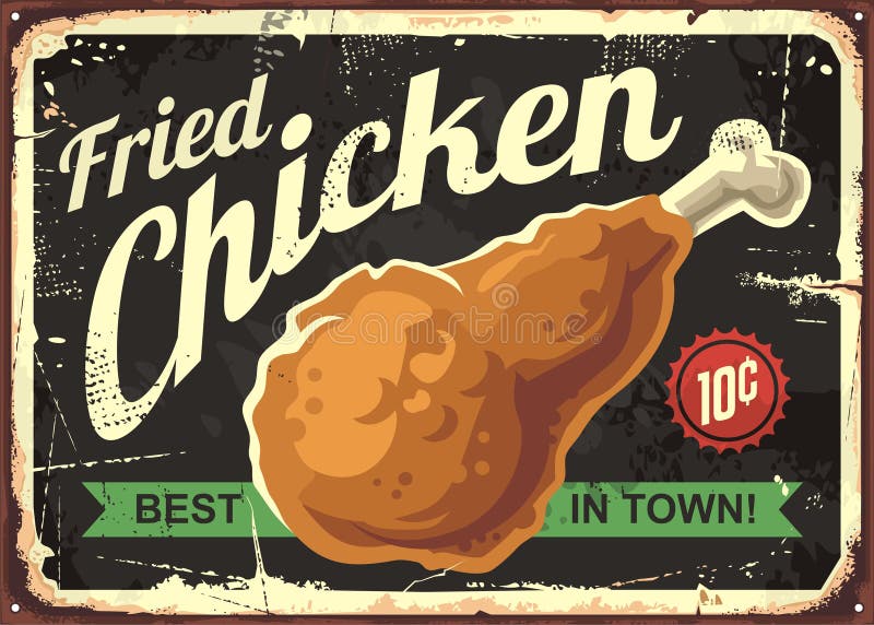 South Fried Chicken Dinner  Kitchen Cafe Diner Retro Metal Tin Sign 8x12" NEW 