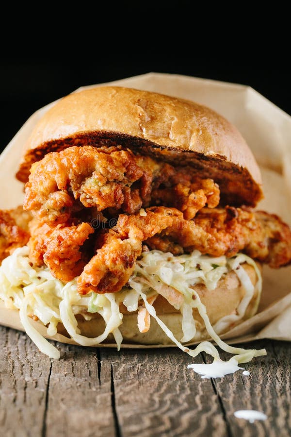 Fried Chicken Sandwich Southern Style Stock Photo - Image of savory ...