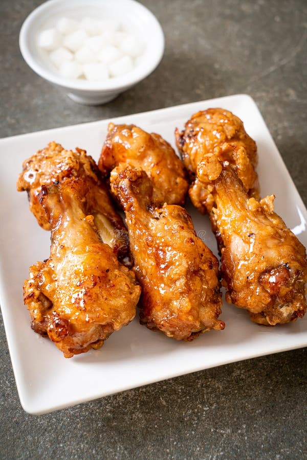 Fried chicken with sauce stock photo. Image of delicious - 170658224