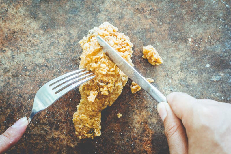 Fried Chicken on Stone Retro Background Stock Photo Image of calories