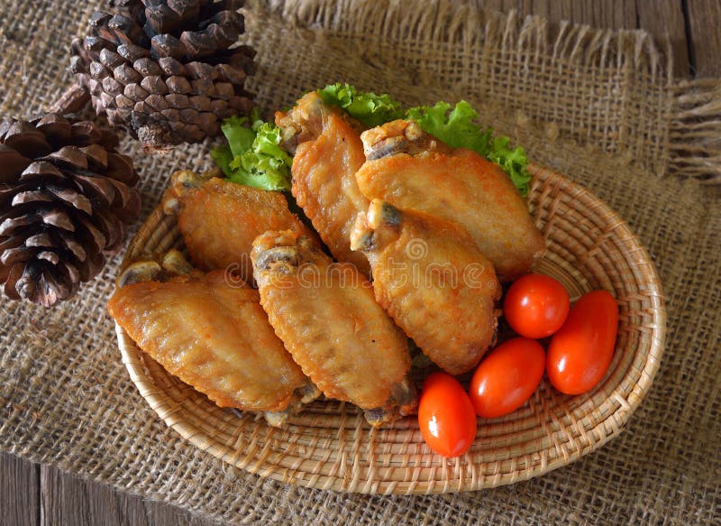 Fried Chicken Wing with Fish Sauce Stock Photo Image of asian, thai