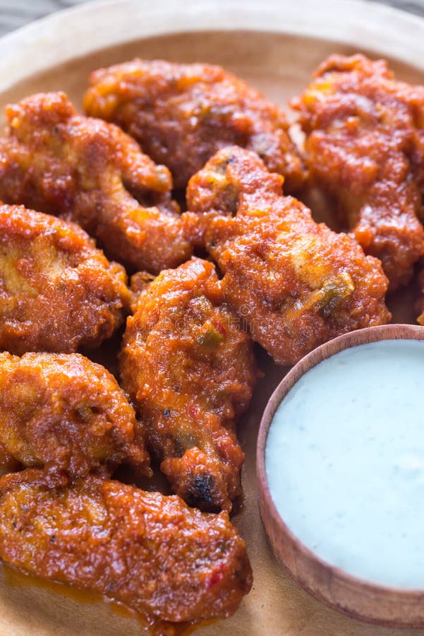 Fried Chicken Wings with Blue Cheese Sauce Stock Photo Image of food, mayonnaise 85130762