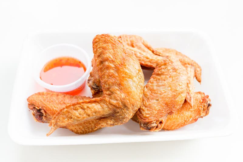 Fried Chicken Wings with Fish Sauce Stock Photo Image of thai