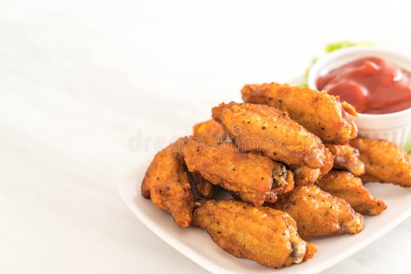 Fried chicken wings stock photo