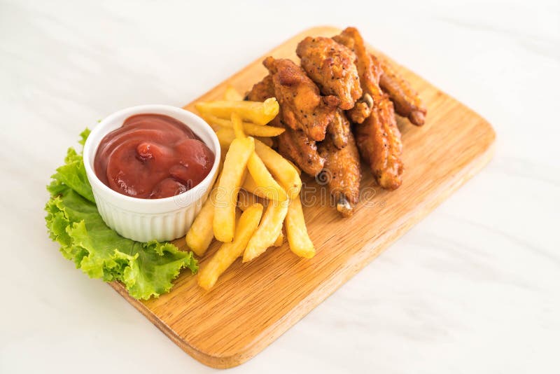 Fried chicken wings royalty free stock photography