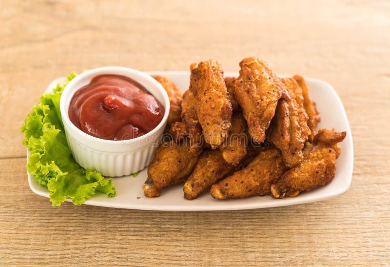 Fried chicken wings stock images