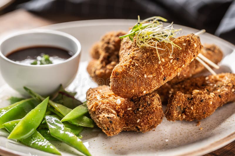 Fried Chicken Wings with Sugar Peas and Herbs Stock Image Image of meal, pieces 176912663