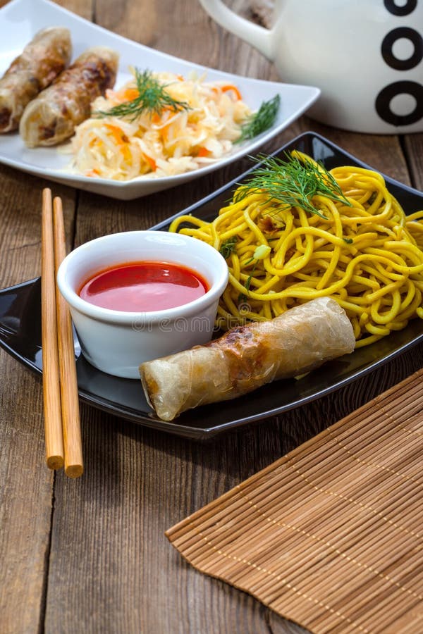 Fried Chinese Spring rolls stock photo. Image of roll 52252574