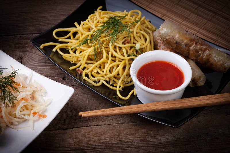 Fried Chinese Spring rolls stock image. Image of dinner 81182083
