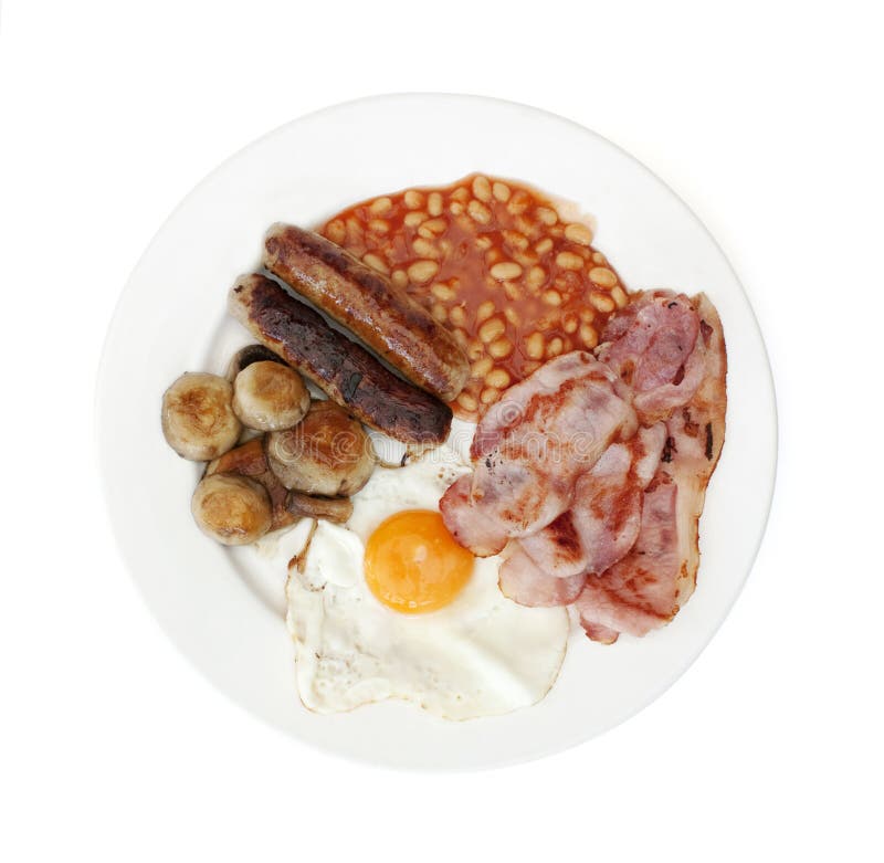 Fried cooked english breakfast viewed from above royalty free stock photos Fried cooked english breakfast viewed from above royalty free stock photos