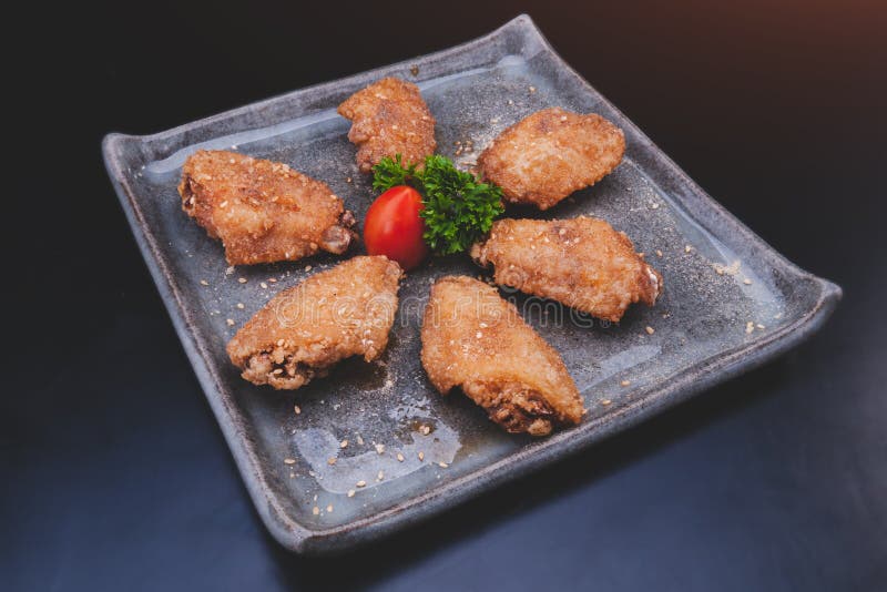 Fried Crispy Chicken Wing in Japanese Style Stock Image Image of