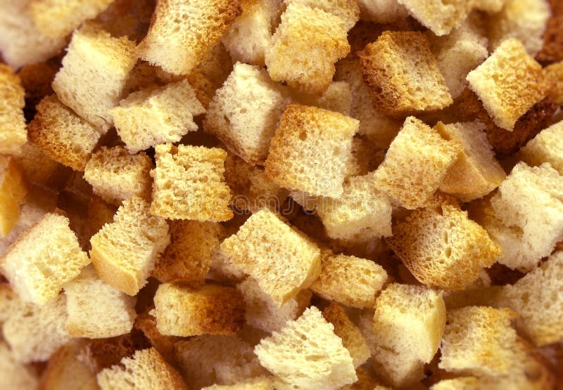 Fried croutons close up stock image. Image of croutons 124464045