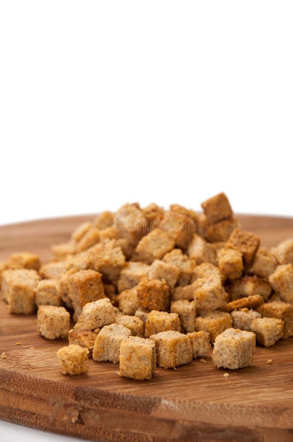 Fried Cubes of Bread Flavored with Bacon Stock Image Image of baked