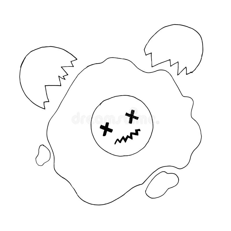 Coloring book, Fried egg stock vector. Illustration of cuisine - 122811334