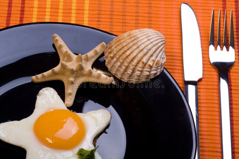 Fried egg 5 stock photo