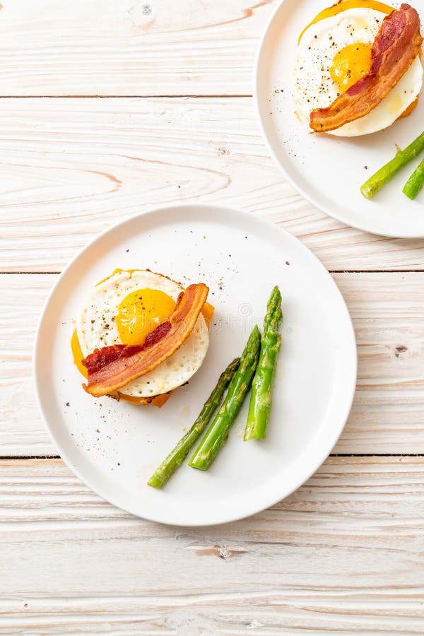 Fried Egg with Bacon and Cheese on Pancake Stock Photo Image of fresh