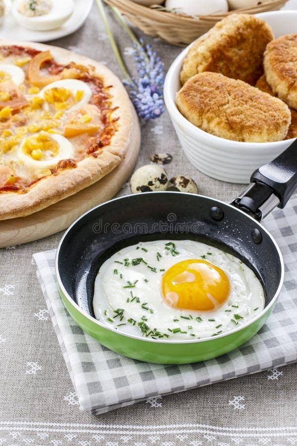 Fried egg dish stock photo. Image of festive, fried - 169109714