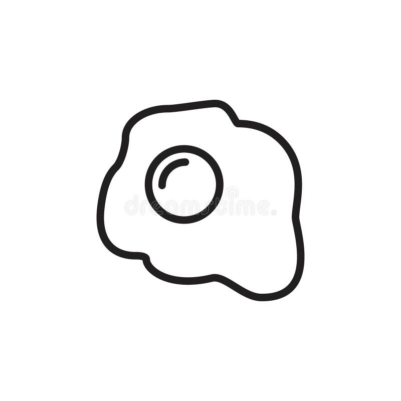 Fried egg icon Flat line illustration stock illustration