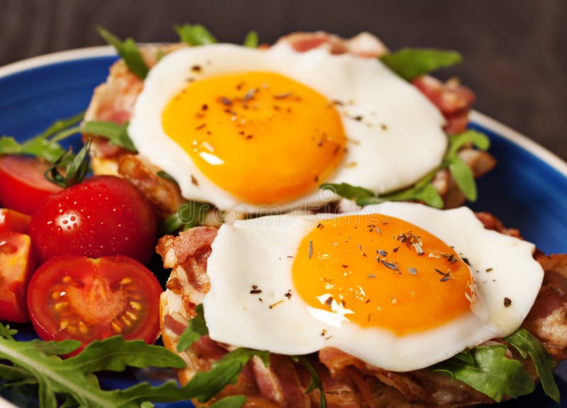 Fried Egg Sandwich Breakfast Meal Stock Image Image of fresh, salad